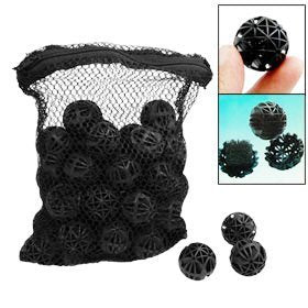 CNZ® 50pcs Black Aquarium Fish Tank Filter Bio-balls Filtration Media, 1-inch