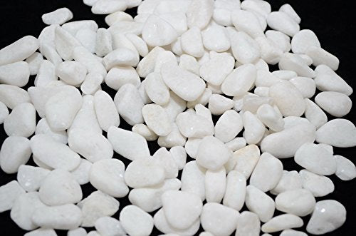CNZ Natural Polished Pebble Stone, Snow White, 10-pound - view 2