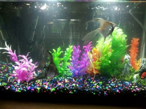 CNZ 6-Pack Artificial Aquarium Plants with ceramic bases - view 2