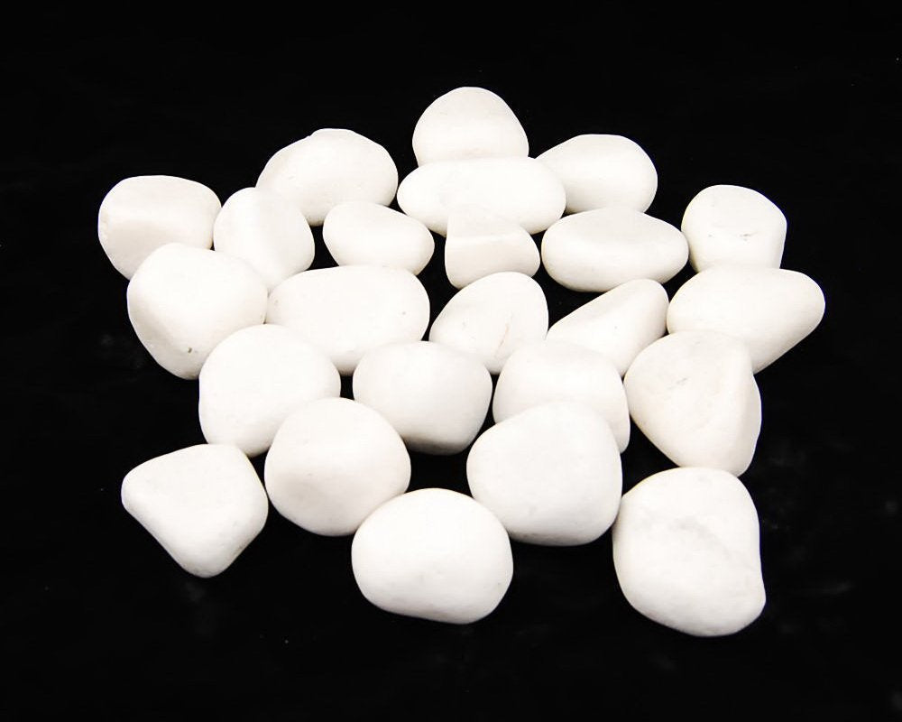 CNZ Natural Polished Pebble Stone, Snow White, 10-pound