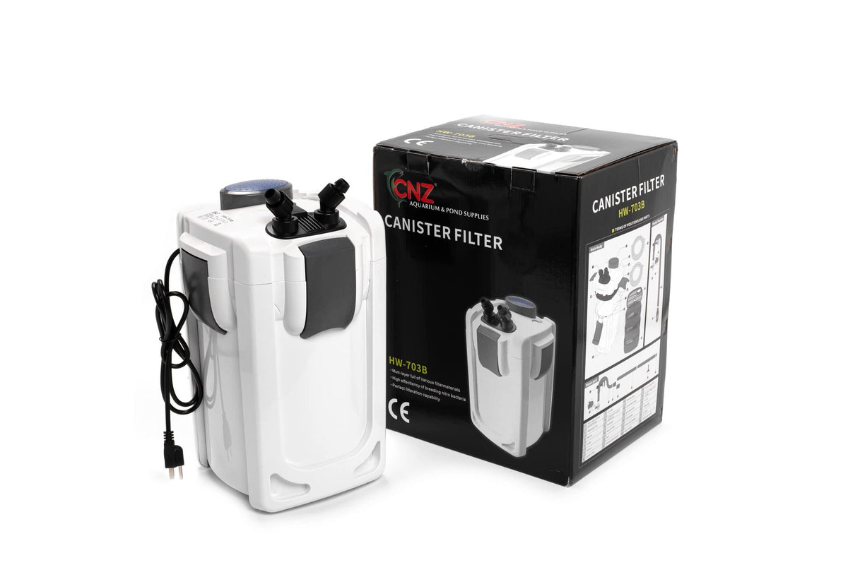 CNZ HW-703B Aquarium Canister Filter with 9W UV-C Clarifier, 370 GPH