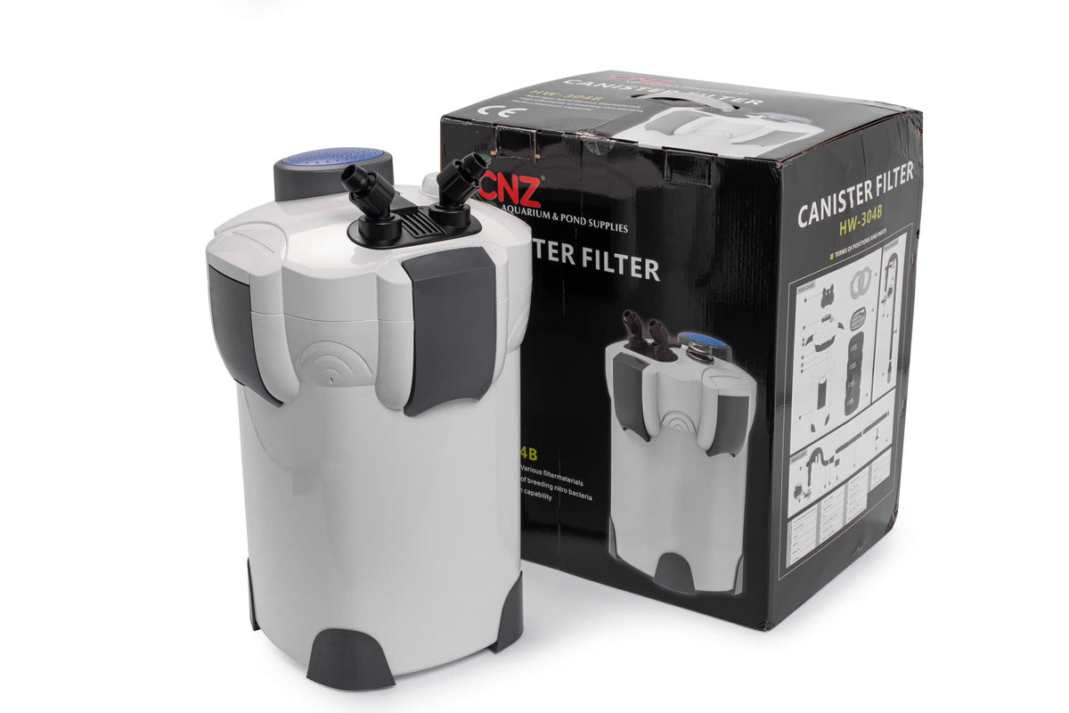 CNZ HW-304B 525GPH Canister Aquarium Filter with Meida Kits,White