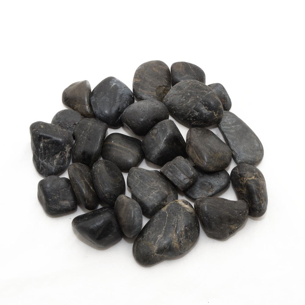 CNZ Polished Gravel Black 5 lb 2"-3" for Plant Aquariums, Landscaping, Home Decor