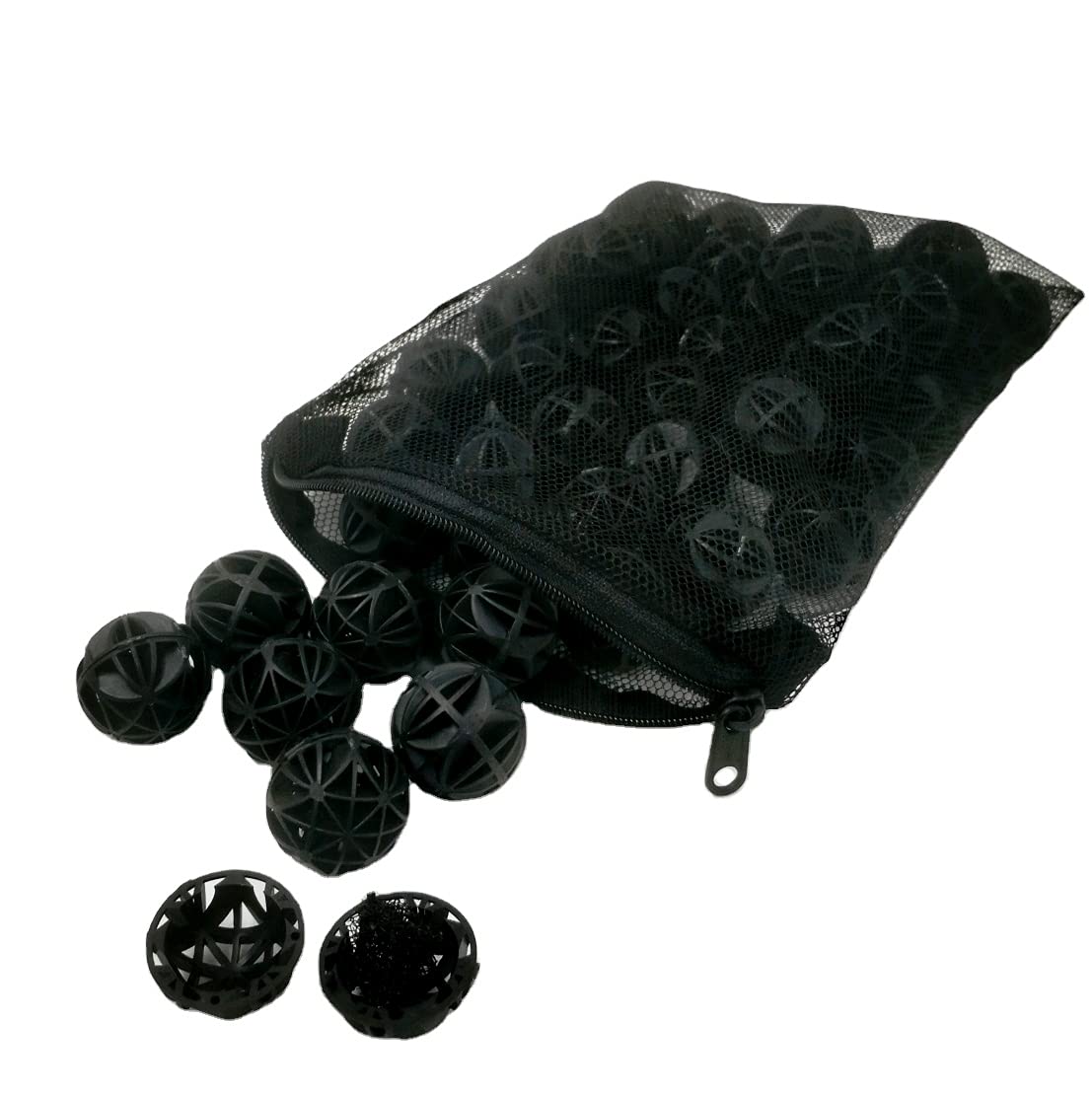 CNZ® 50pcs Black Aquarium Fish Tank Filter Bio-balls Filtration Media, 1-inch (1-pack)