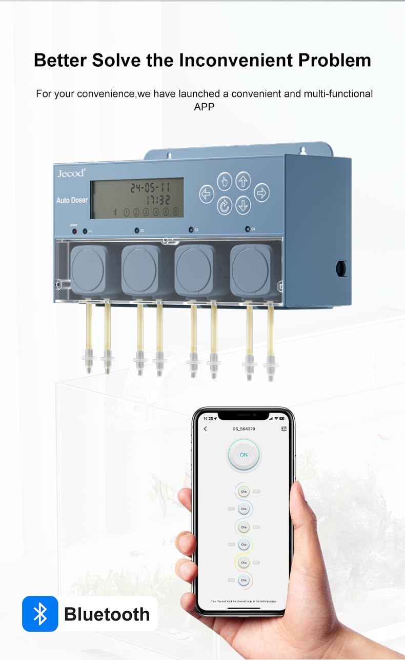 Jecod Jebao Doser 5.4 Bluetooth Aquarium Dosing Pump, 4-Channel