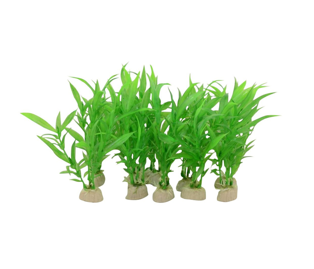 CNZ Aquarium Decor Artificial Plastic Plant Green 10pcs Grass 6-inch