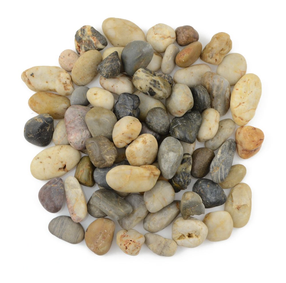CNZ Natural Polished Pebble Stone, Mixed Color, 10-pound, 1.0-1.5 inch