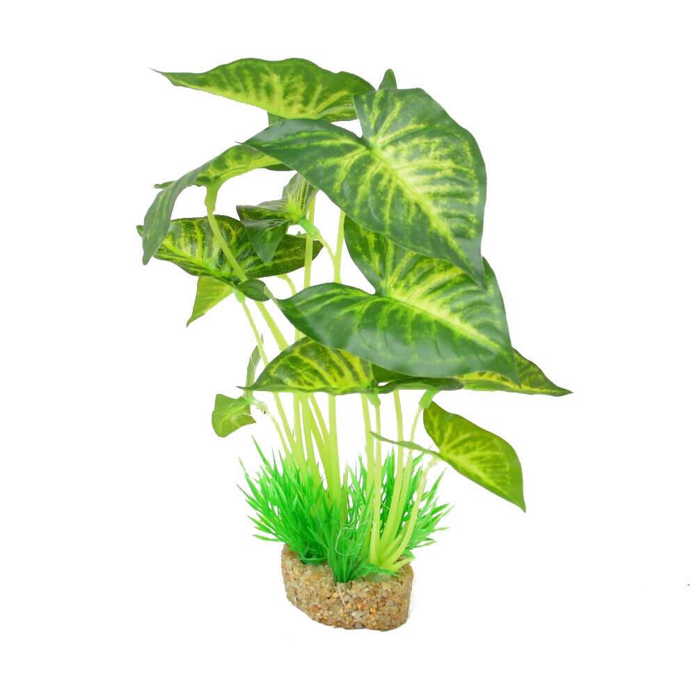 CNZ Aquarium Decor Artificial Plastic Plant, Green, 9.5-inch - view 2