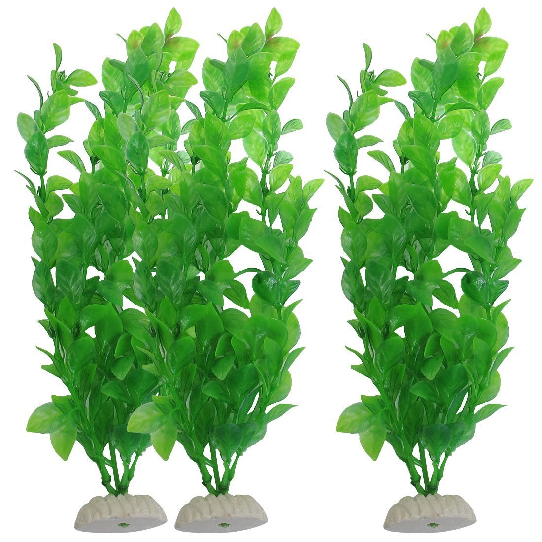 CNZ Aquarium Decor Fish Tank Decoration Ornament Artificial Plastic Plant Green (10.6-inch Green, 3pcs)