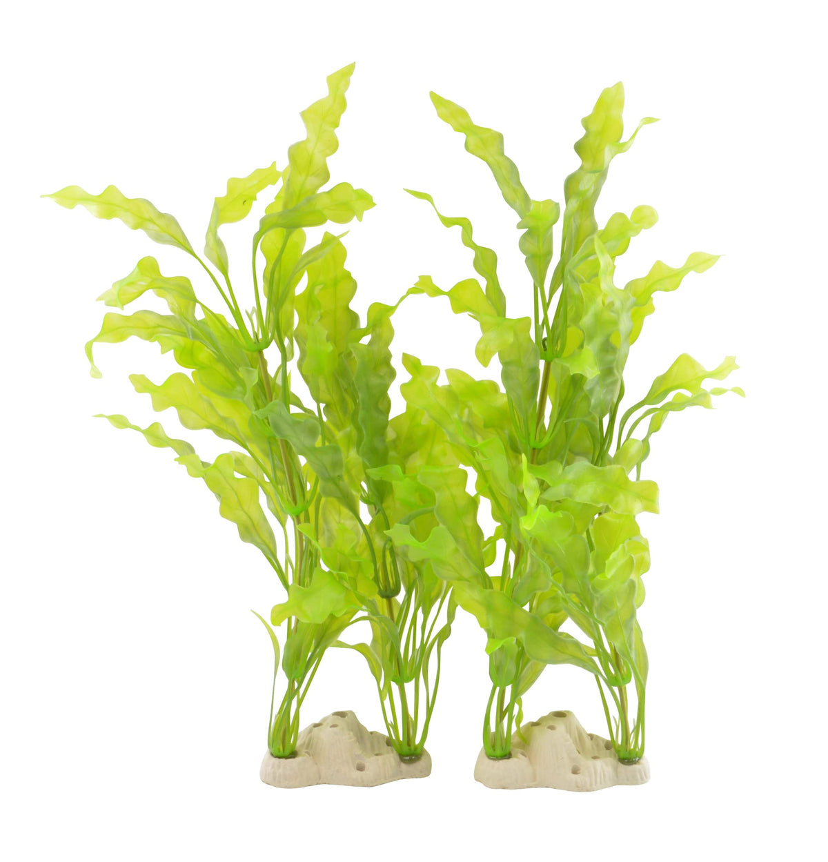 CNZ Aquarium Decor Artificial Plastic Plant, 17.5-inch Java Fern, 2-pack