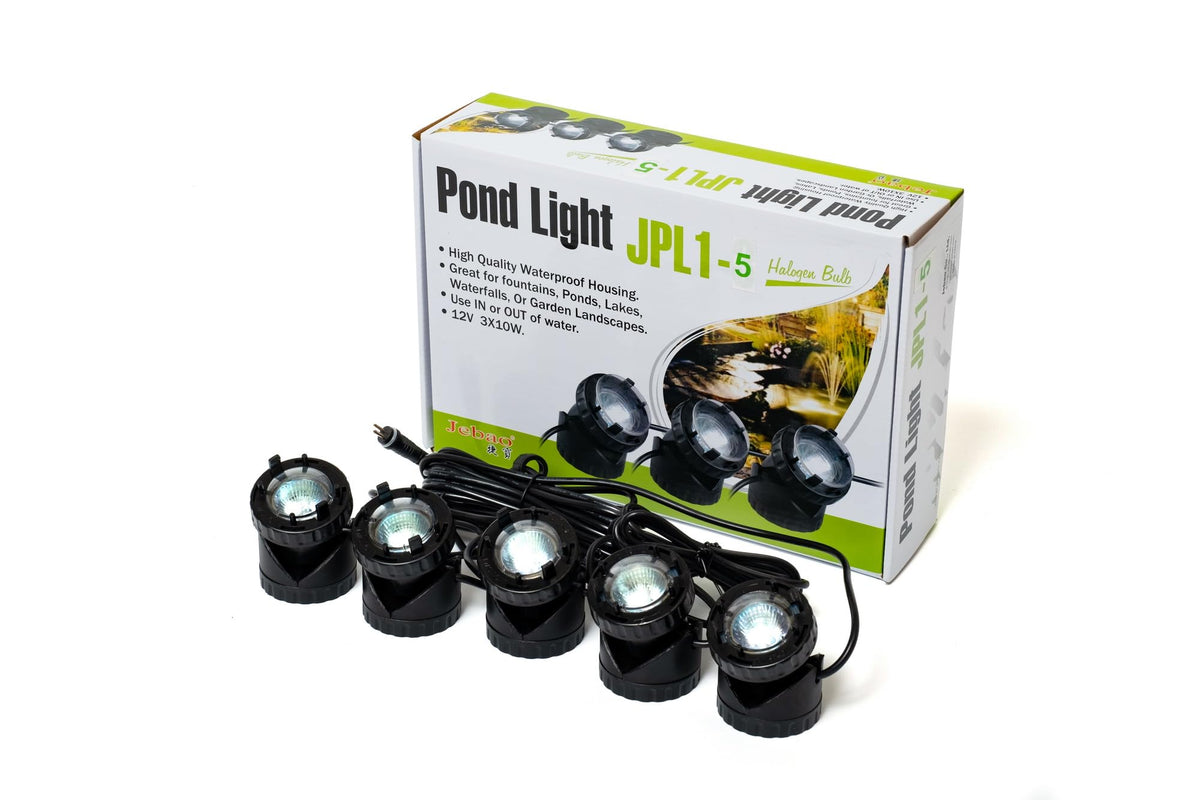 Jebao JPL1-5 Submersible Halogen Pond Light Kits, Set of 5