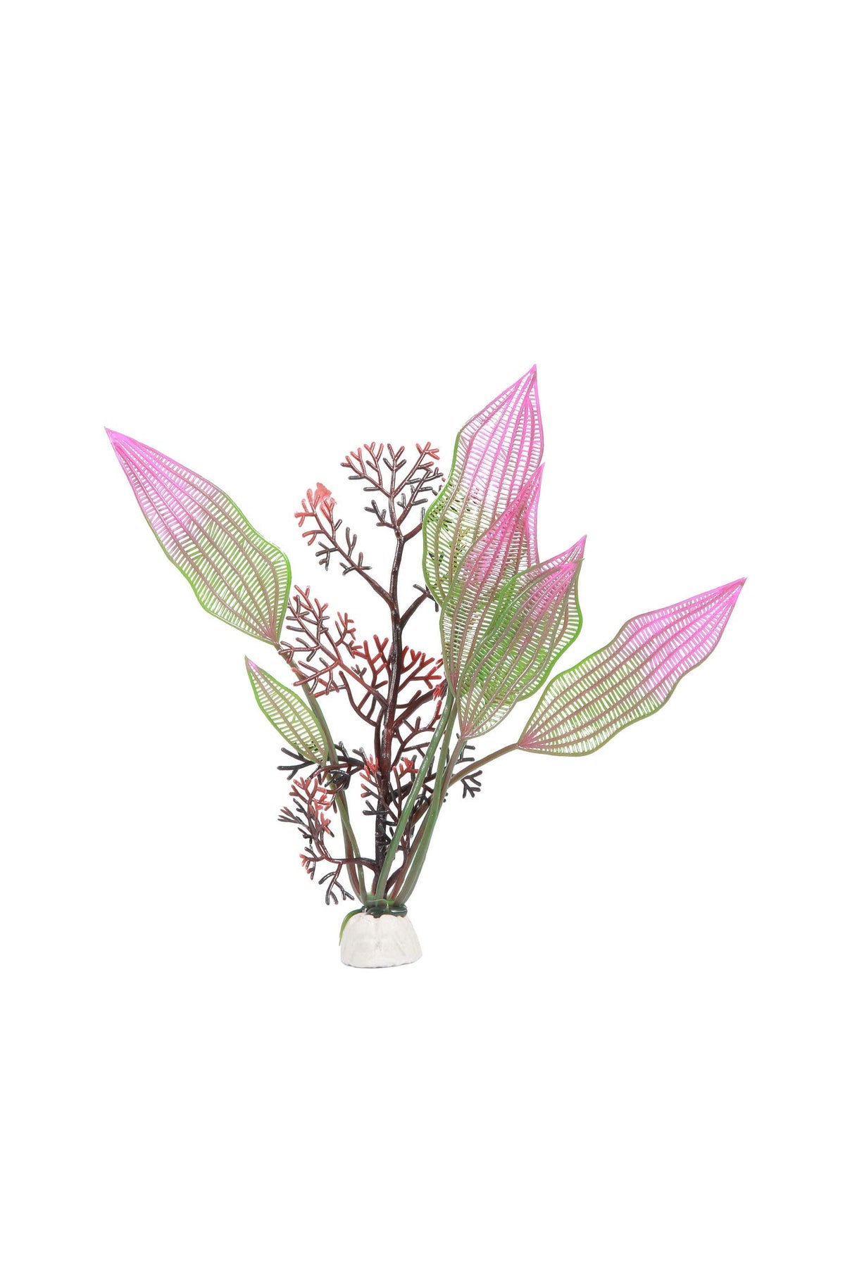 CNZ Assorted Color Aquarium Plastic Plant Decoration w Ceramic Base (Purple/Green, 10-piece) - view 2