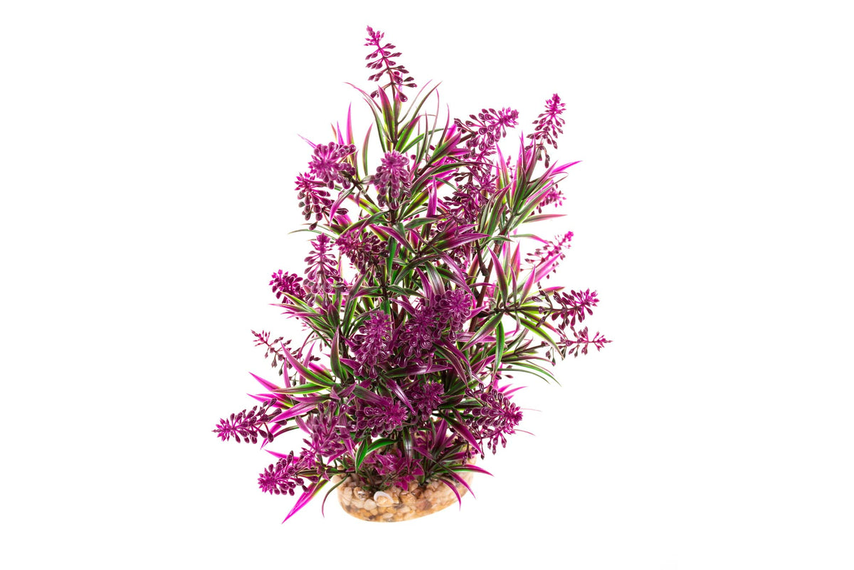CNZ 11.8-Inch Artificial Aquarium Plant, Green & Purple - view 3