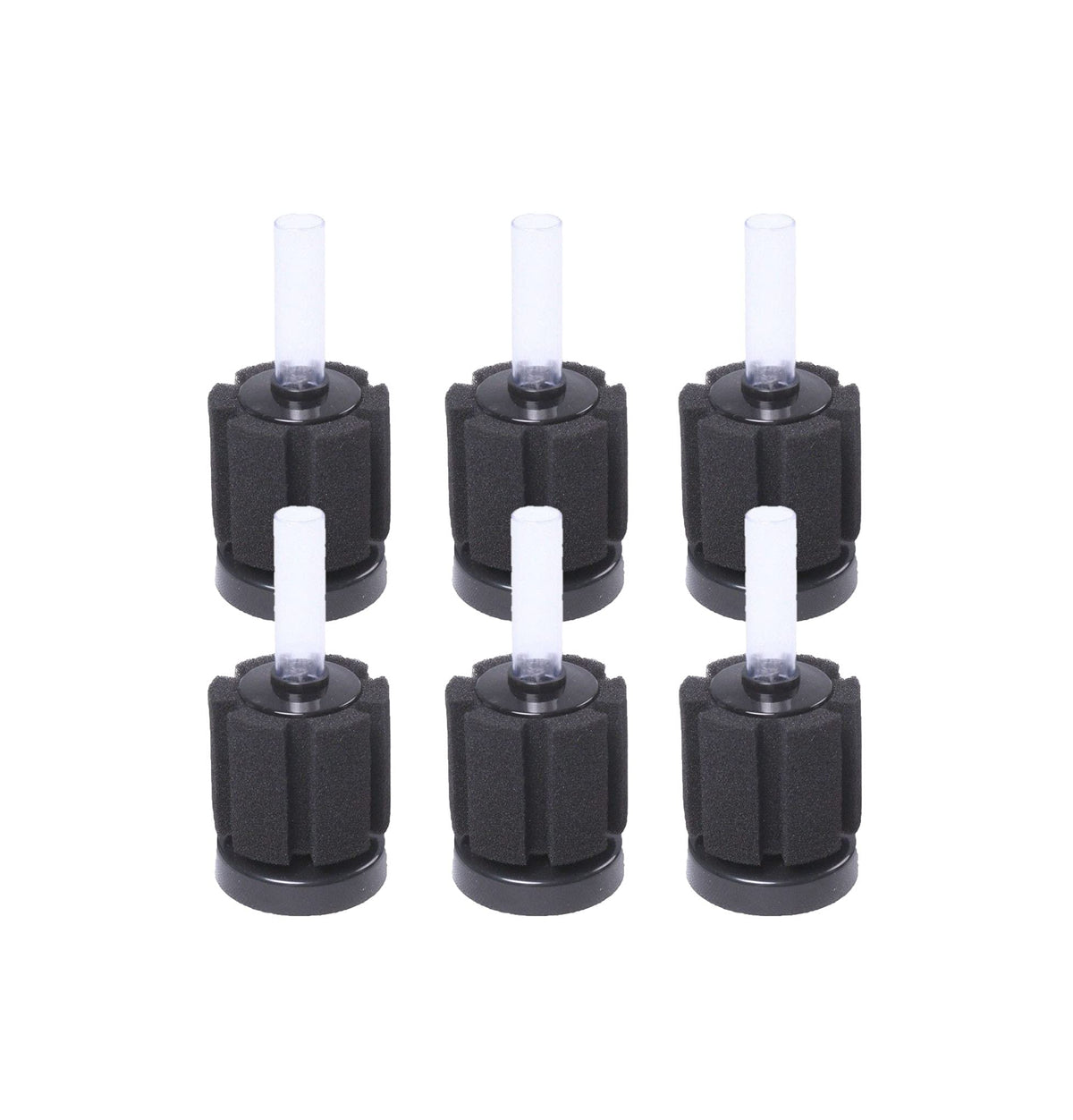 Aquarium Bio Cylinder Nano Sponge Filter 2" x 4.75", Set of 6