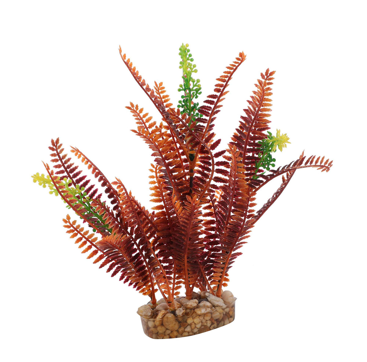 CNZ® 3 Pcs Assorted Lifelike Aquarium Plastic Plant Decoration with Gravel Base, 8-inch - view 4