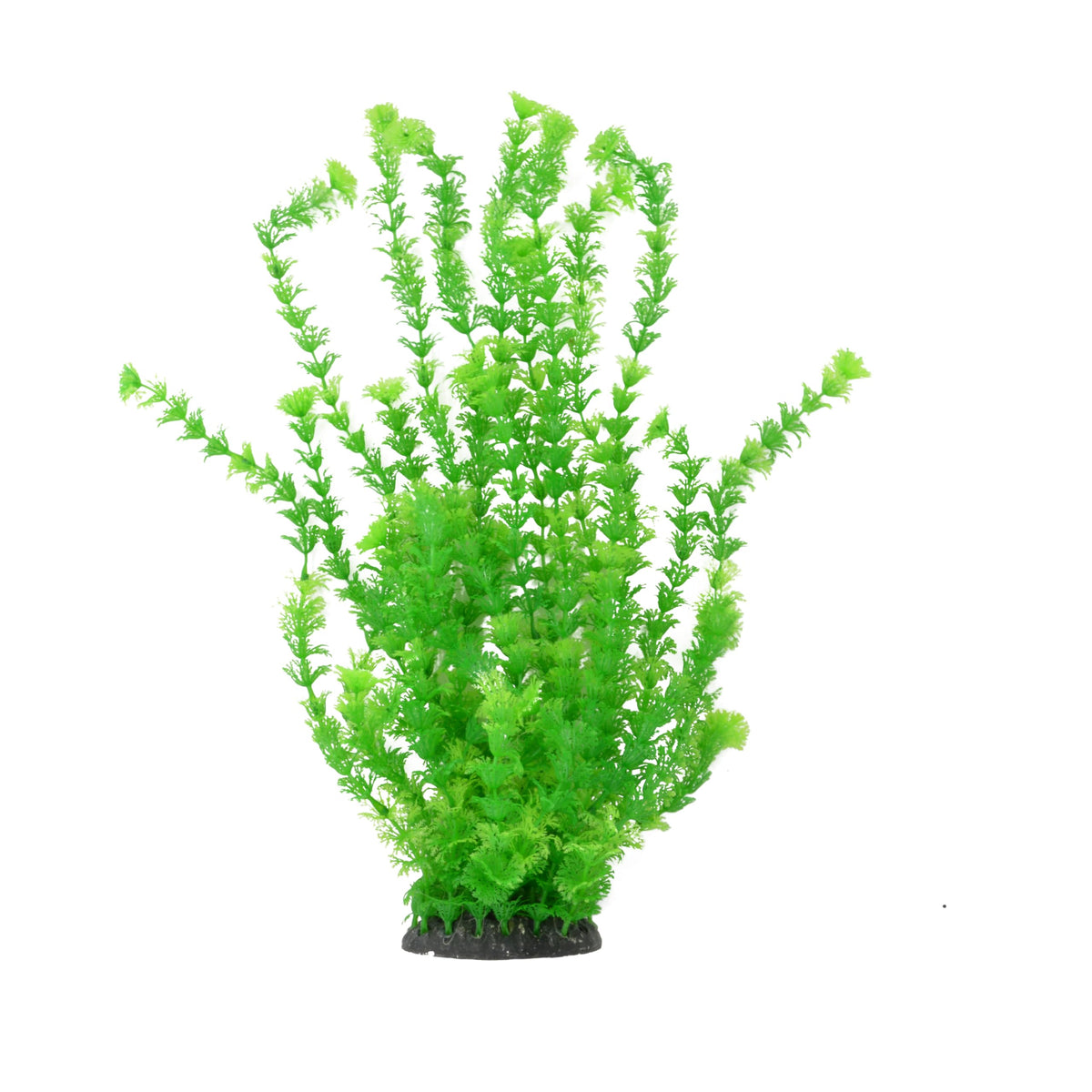 CNZ Aquarium Plastic Plant Decoration w Ceramic Base Large 18-inch, Green