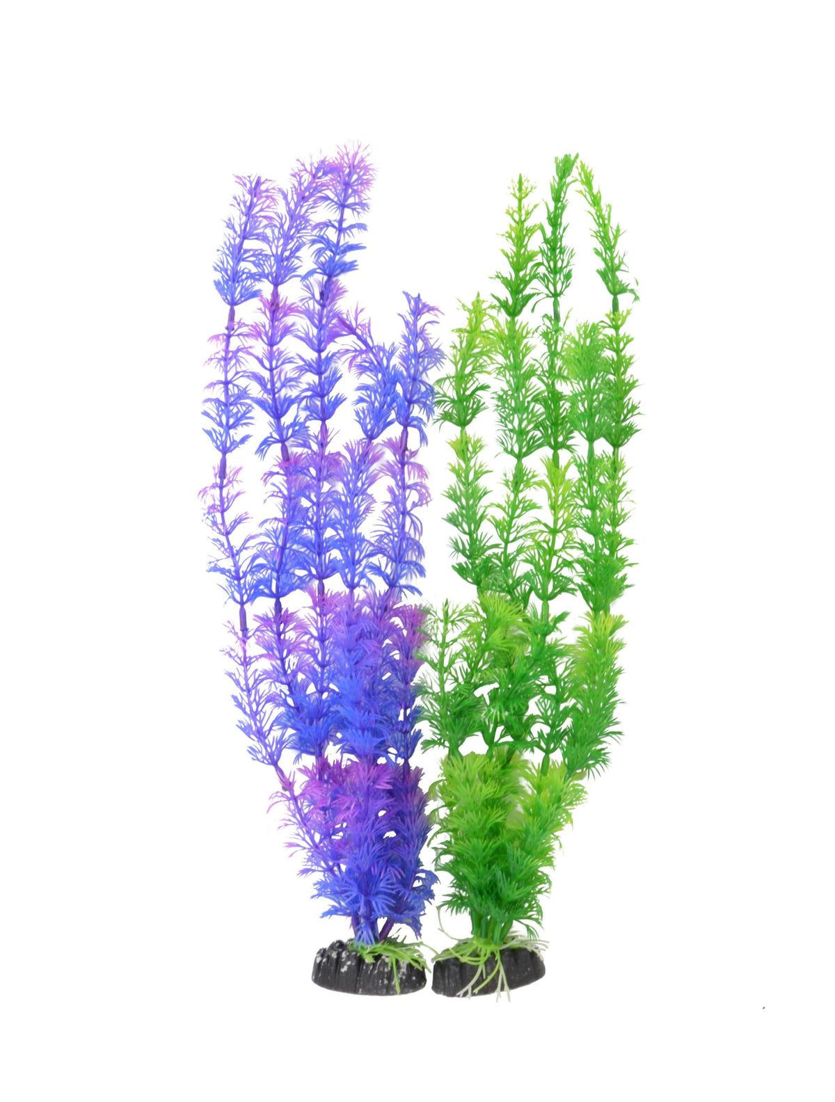 CNZ Aquarium Plastic Plant Decoration w Ceramic Base Medium 17.5-inch, 2-pack
