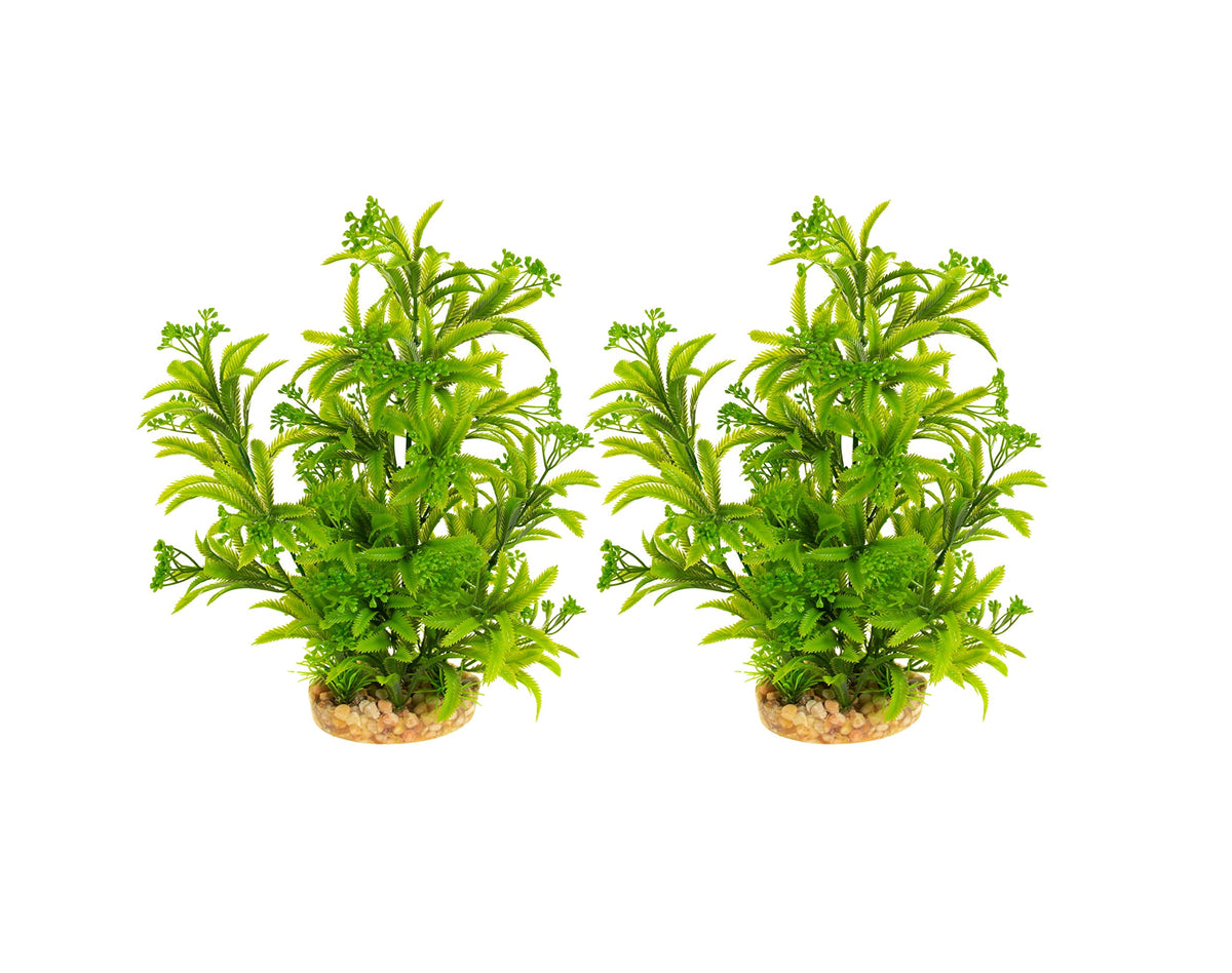 CNZ® Aquarium Decor Fish Tank Decoration Ornament Artificial Plastic Plant Green 11.8-inch, 2-pack