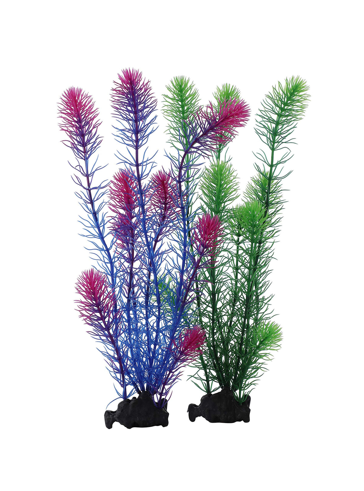 CNZ Aquarium Decor Artificial Plastic Plant 14-inch Green & Purple