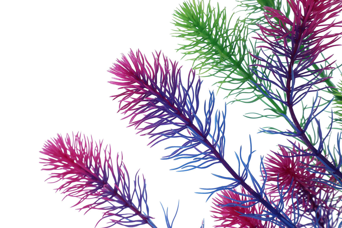 CNZ Aquarium Decor Artificial Plastic Plant 14-inch Green & Purple - view 4
