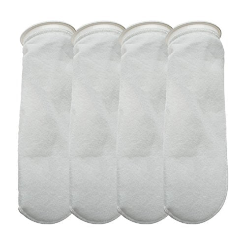 CNZ 200 Micron Felt Filter Socks, 4" Plastic Ring, 4-Pack