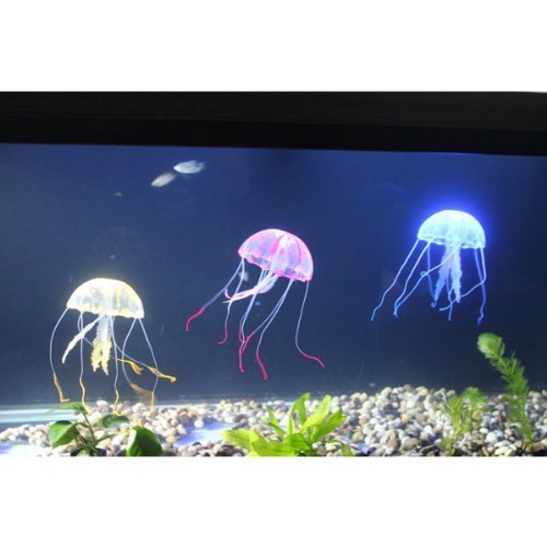 CNZ Glowing Effect Artificial Jellyfish for Aquarium Fish Tank, 5-Piece - view 3