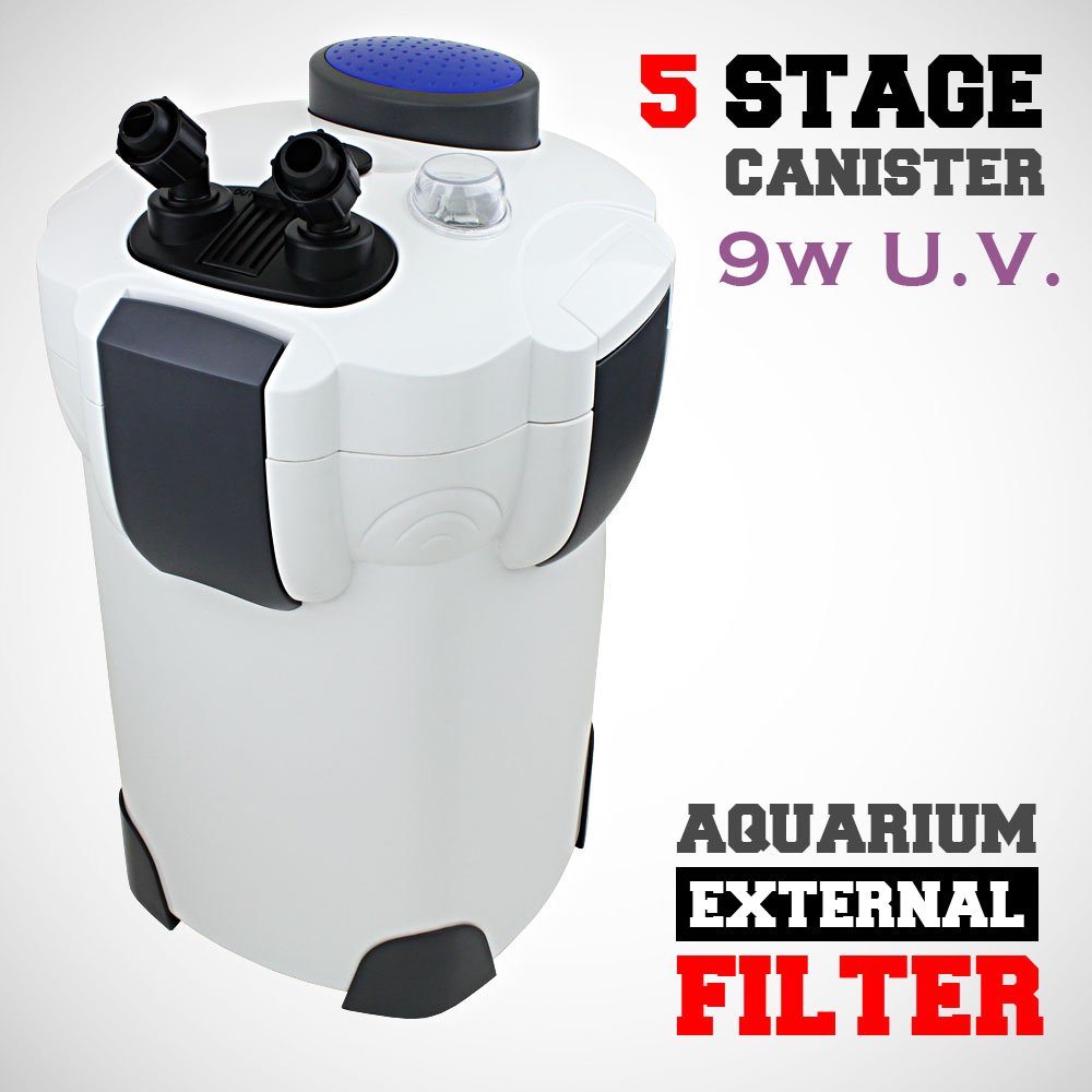 SunSun HW-304B 5-Stage External Canister Filter with 9W UV Sterilizer, 525 GPH
