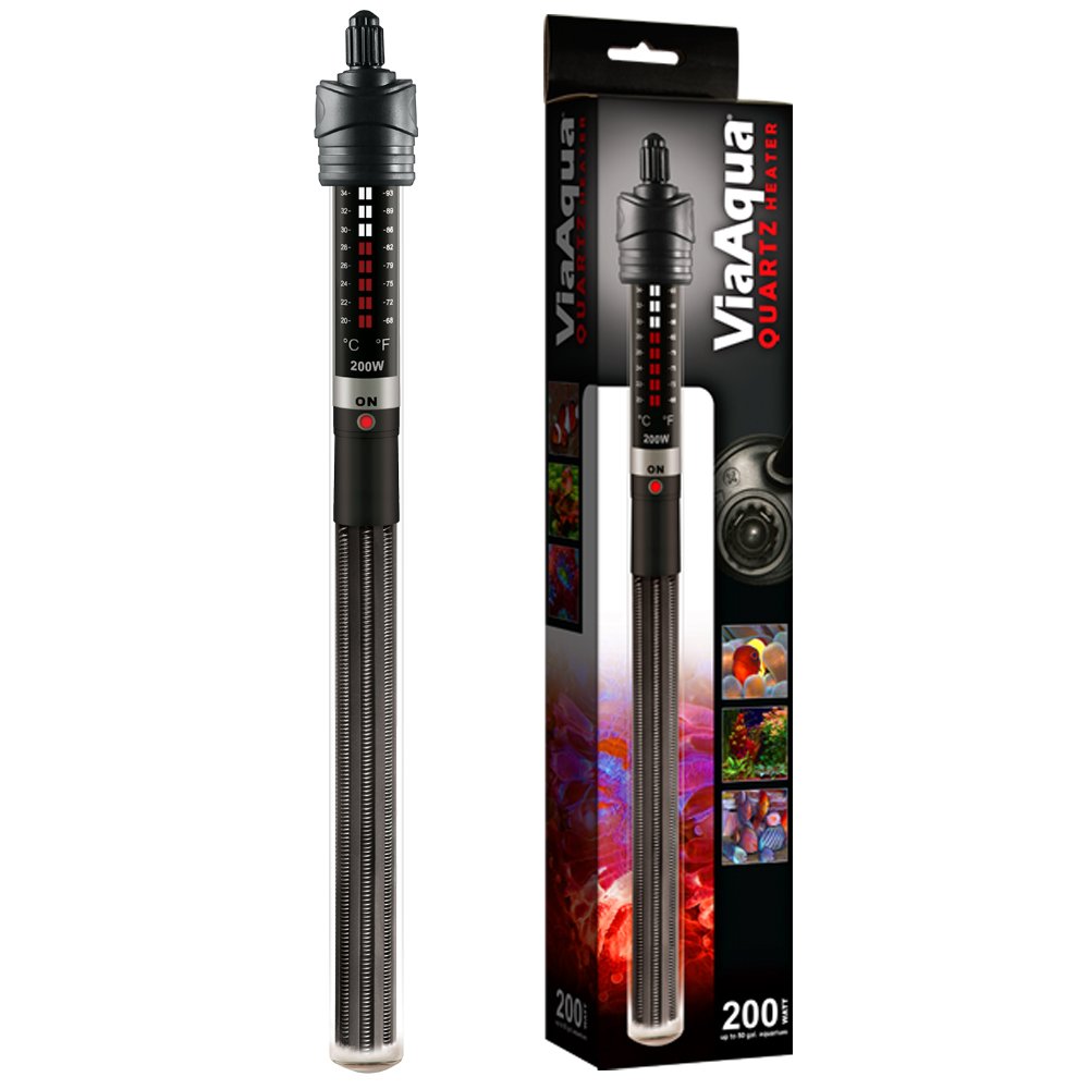 ViaAqua 200-Watt Quartz Glass Submersible Heater