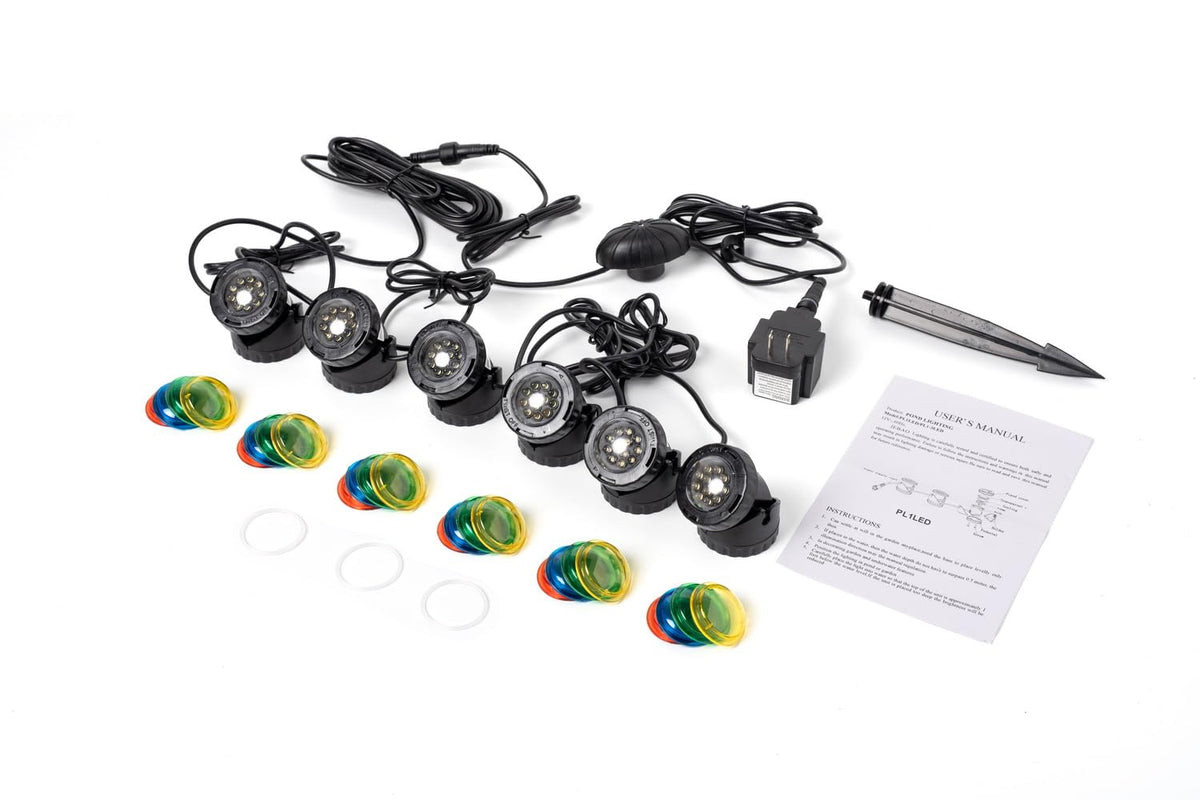 Jebao Submersible Fountain Fish Pond LED Light with Photocell Sensor, Set of 6 - view 4