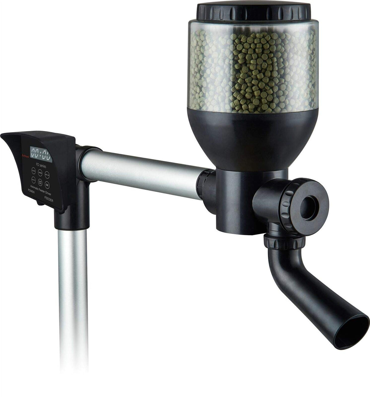 Jebao FD-85 Automatic Pond Koi Fish Feeder Pellet Dispenser, Black