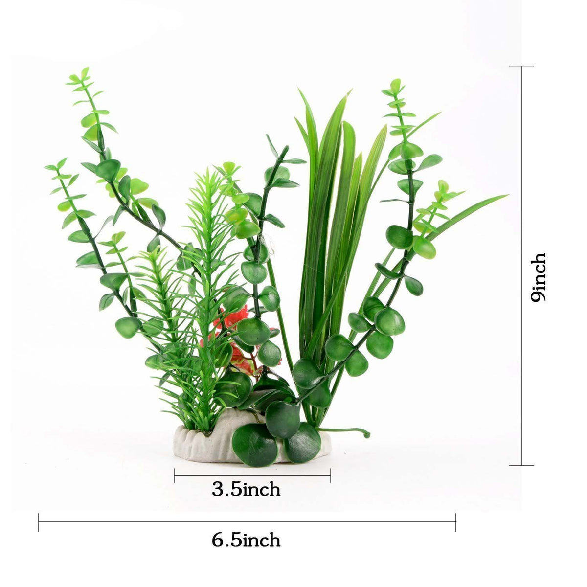 CNZ 9-Inch Artificial Aquarium Plant, Green Plastic Fish Tank Decoration - view 2