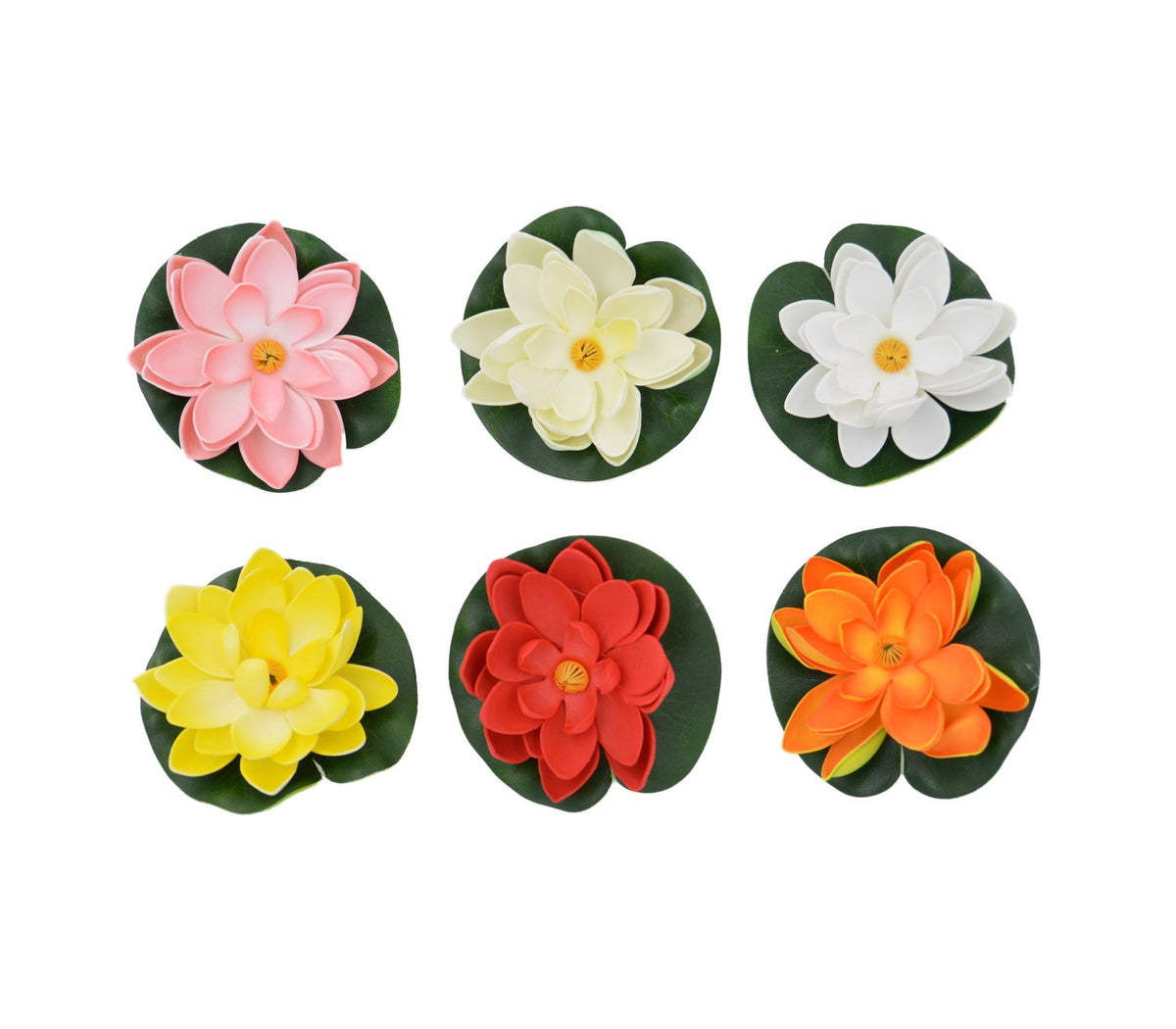 CNZ Floating Pond Decor Artificial Water Lily / Lotus Foam Flower Small, 6-pack