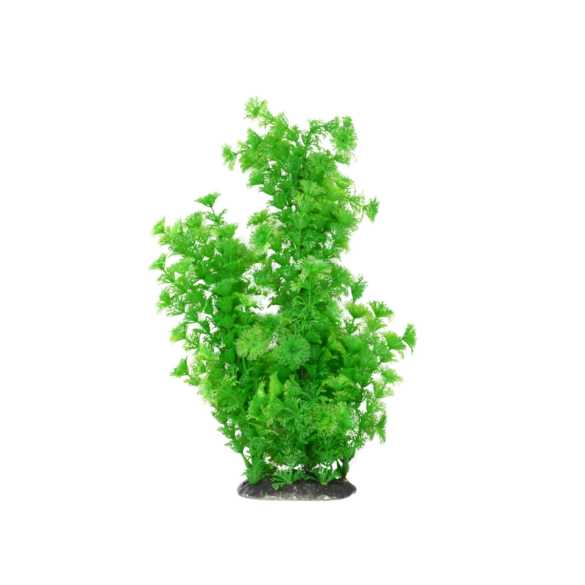 CNZ Aquarium Plastic Plant Decoration w Ceramic Base Medium 15-inch, Green