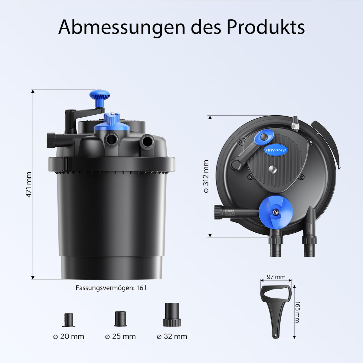 SUN CPF-2500 Grech Pond Bio Pressure Filter, UVC Upto 1600 gal, 13W - view 3