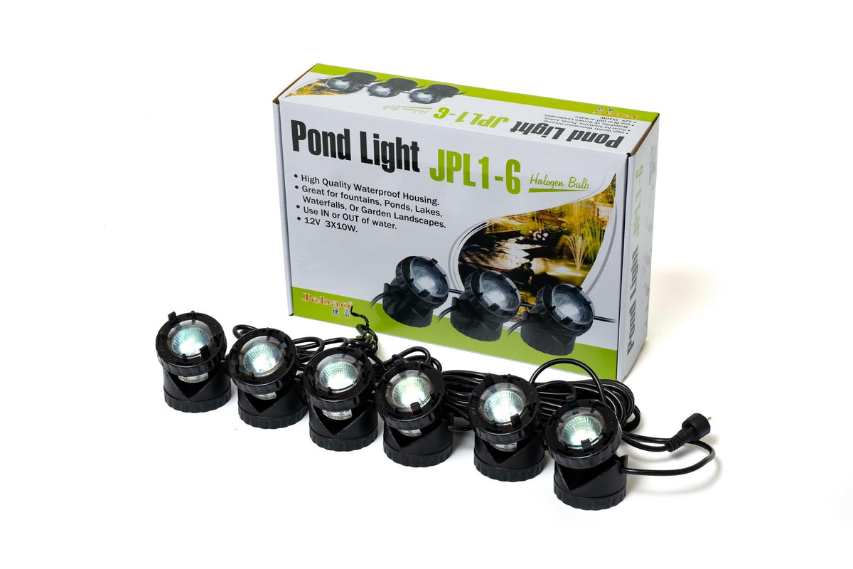 Jebao 60W Submersible Halogen Pond Light Kit, 6-Pack