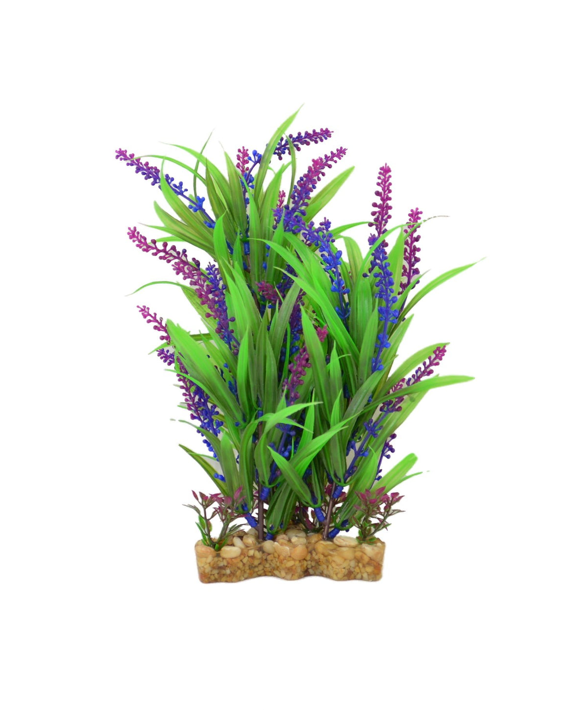 CNZ Aquarium Decor Artificial Plastic Plant, Green/Purple, 11-inch