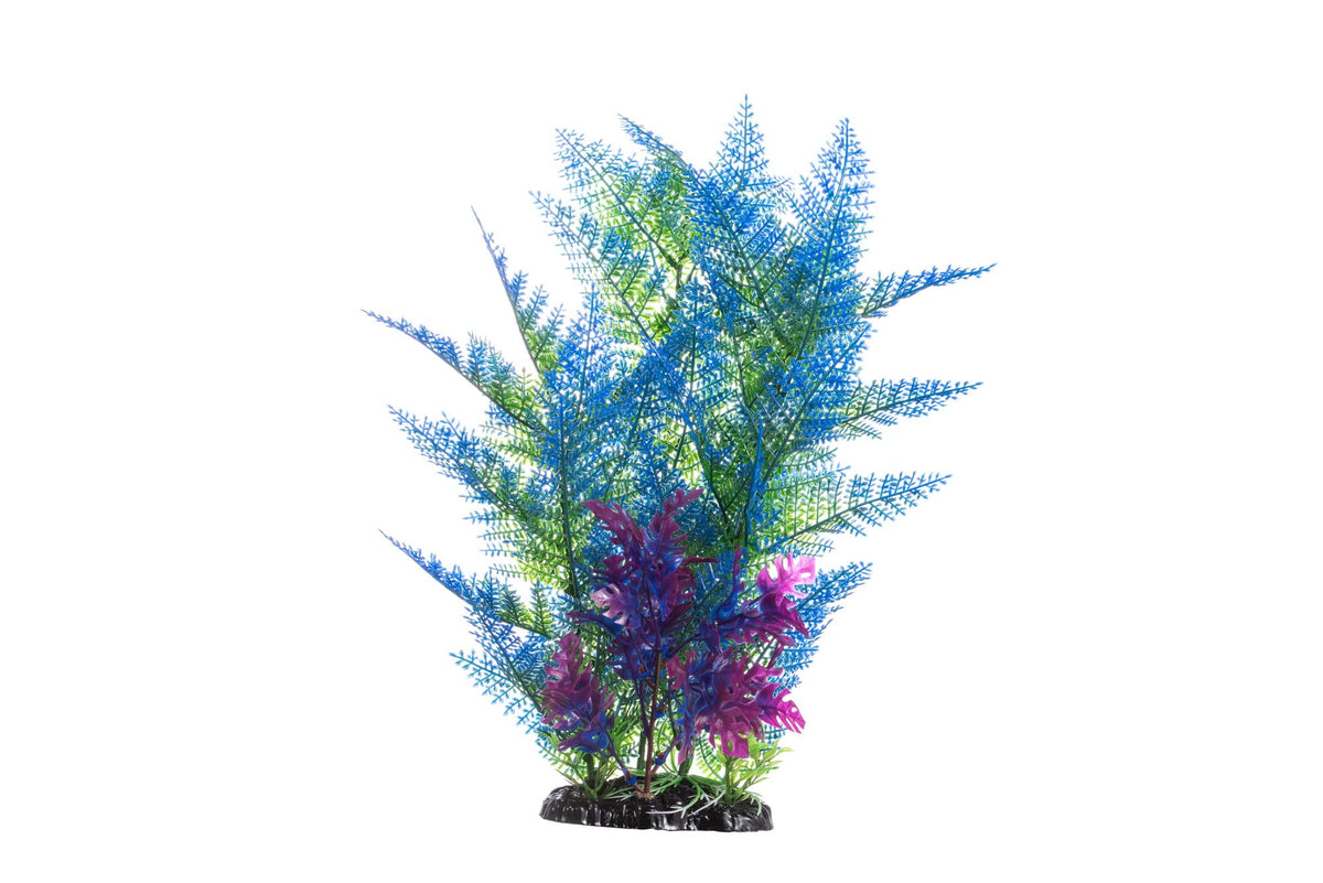 CNZ 15.7-Inch Artificial Aquarium Plant, Green & Blue
