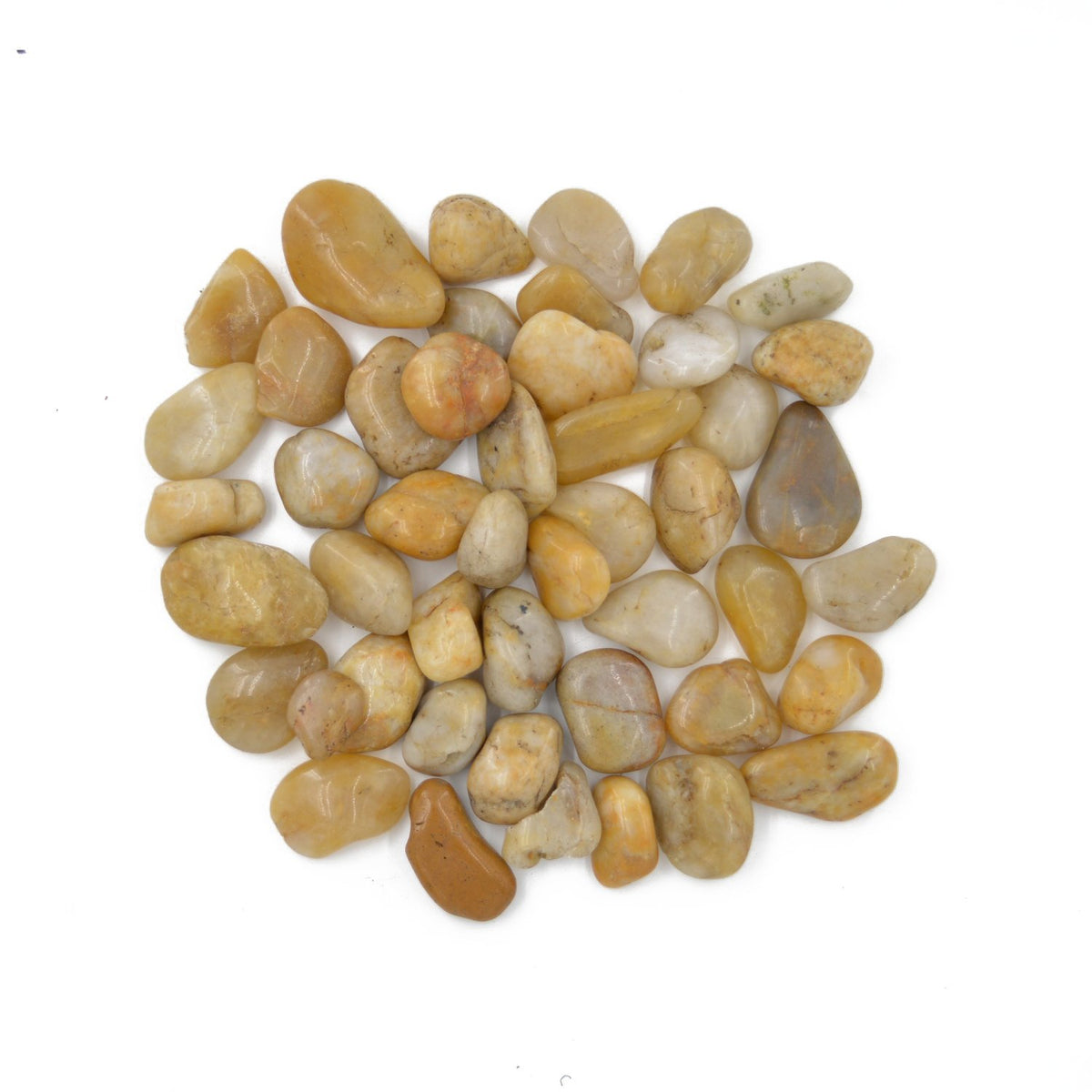 CNZ Natural Polished Pebble Stone, Yellow, 10-Pound