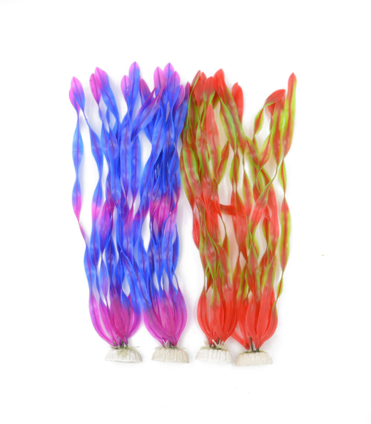 CNZ 10-Piece Assorted Color Aquarium Artificial Plants with Ceramic Bases - view 2