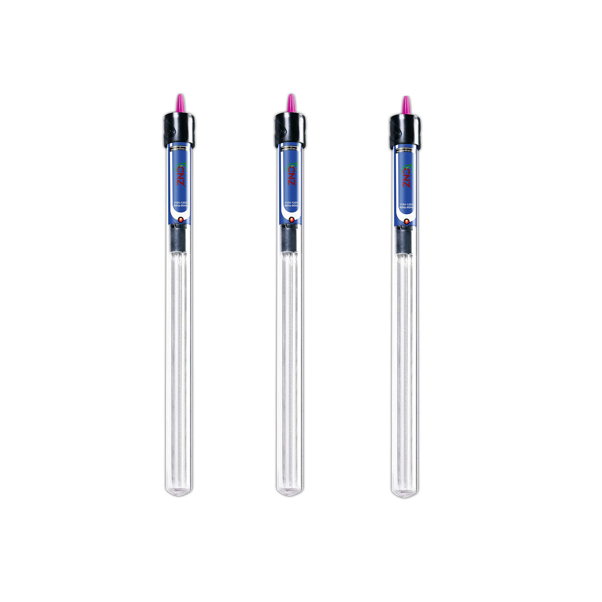 CNZ EH-200W Aquarium Glass Submersible Heater, 3-Pack