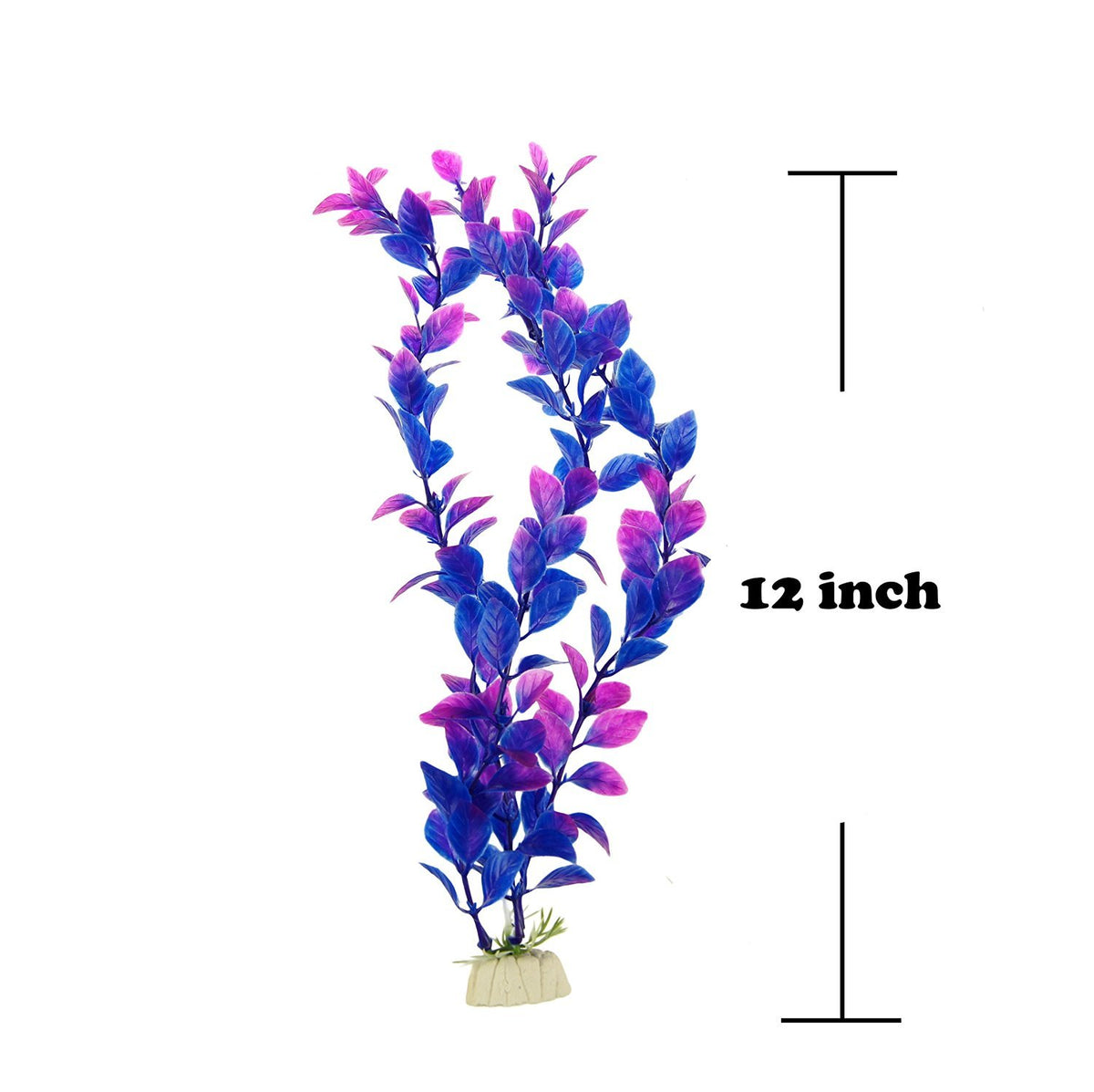 CNZ Aquarium Decor Artificial Plastic Purple Plant 12-inch, 3pcs - view 2