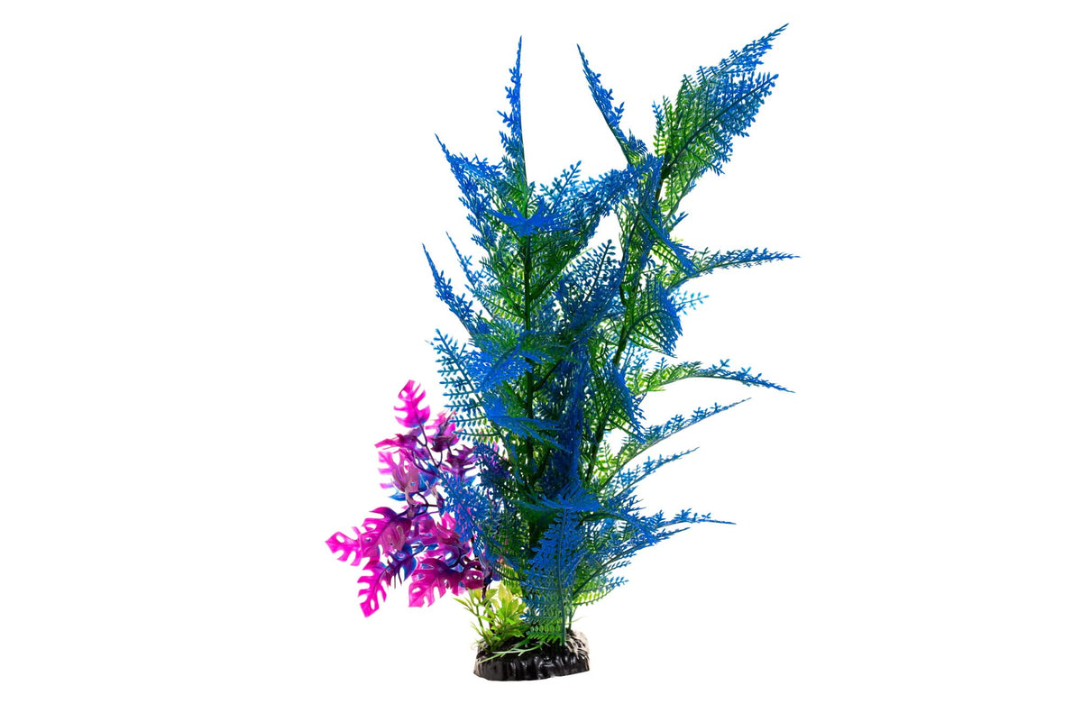 CNZ 15.7-Inch Artificial Aquarium Plant, Green & Blue - view 3