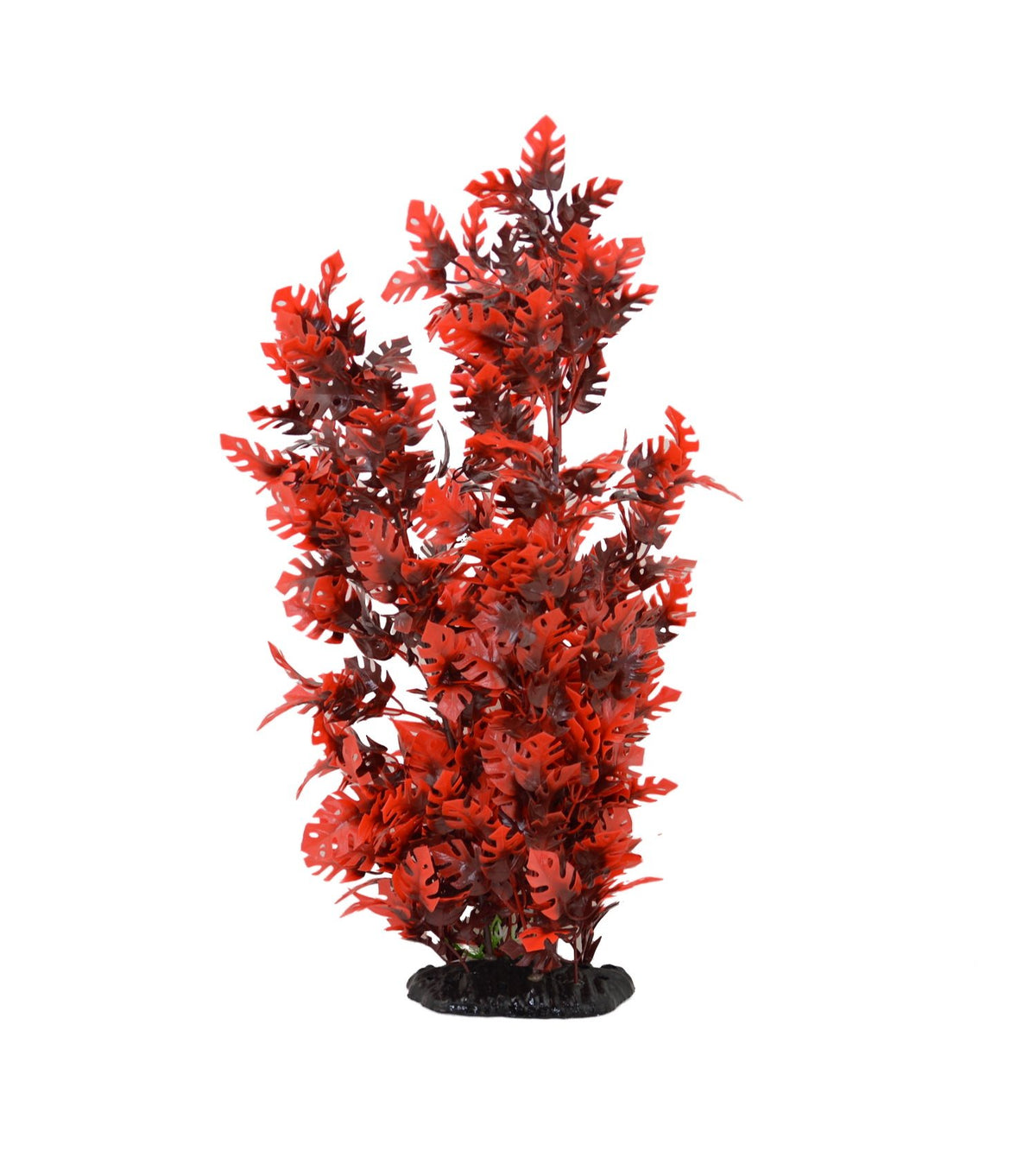 CNZ Aquarium Decor Artificial Plastic Plant, Red, 15-inch