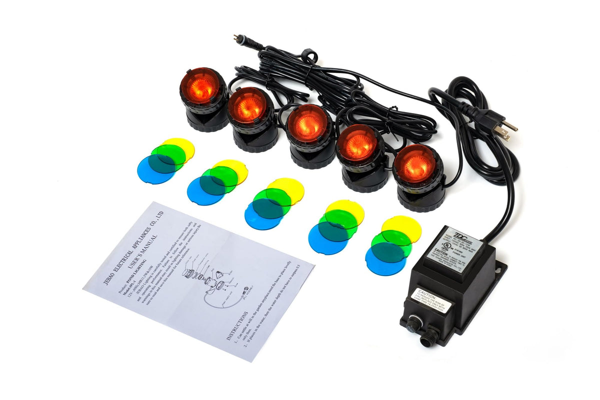 Jebao JPL1-5 Submersible Halogen Pond Light Kits, Set of 5 - view 2