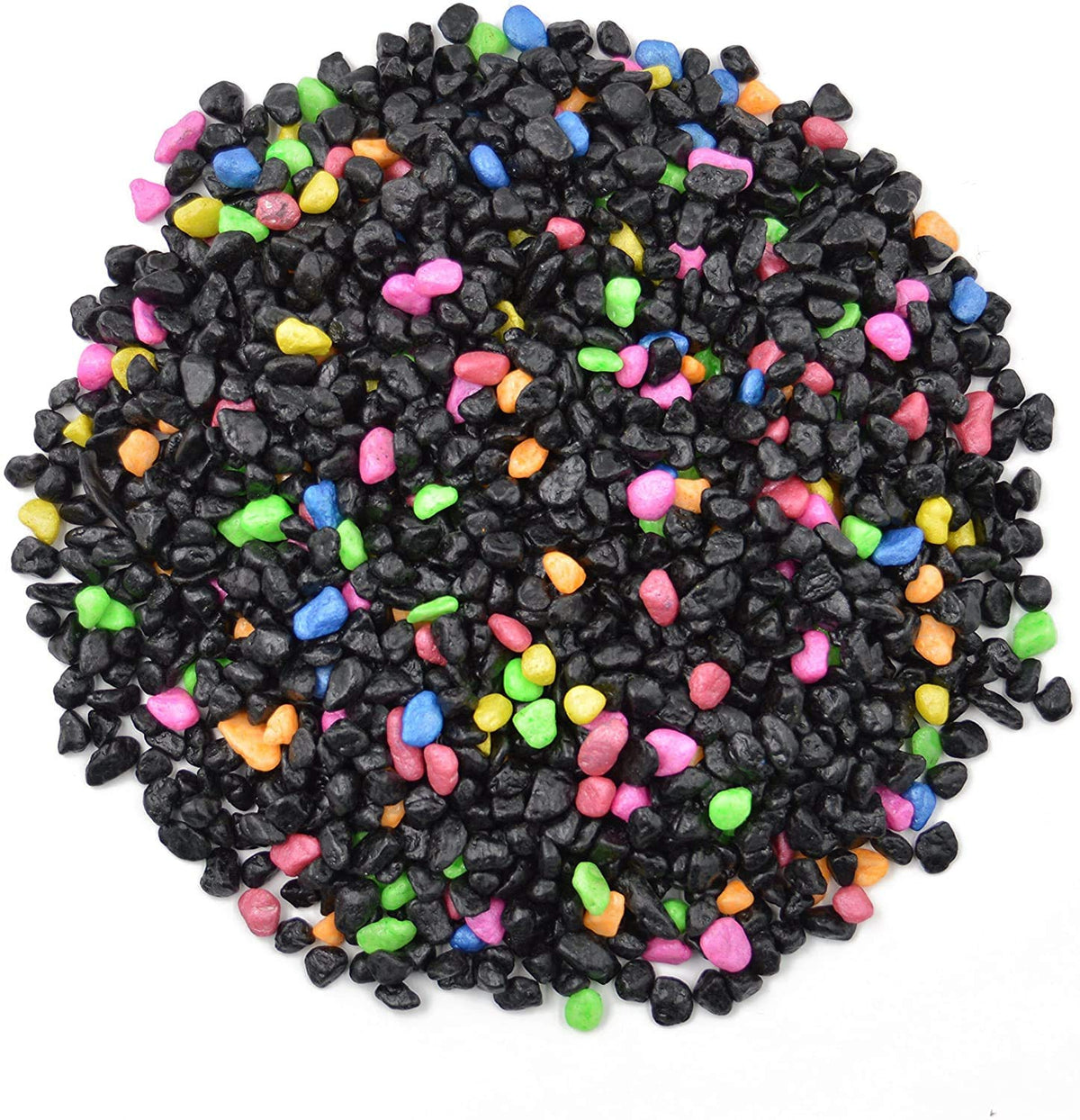 CNZ Aquarium Gravel Black & Fluorescent Mix, 0.25"-0.35", 10-Pound
