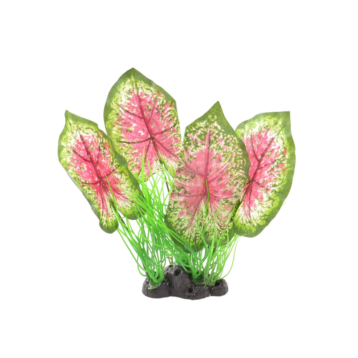 CNZ Aquarium Decor Fish Tank Decoration Ornament Artificial Plastic Plant Green,12-inch Green/Red