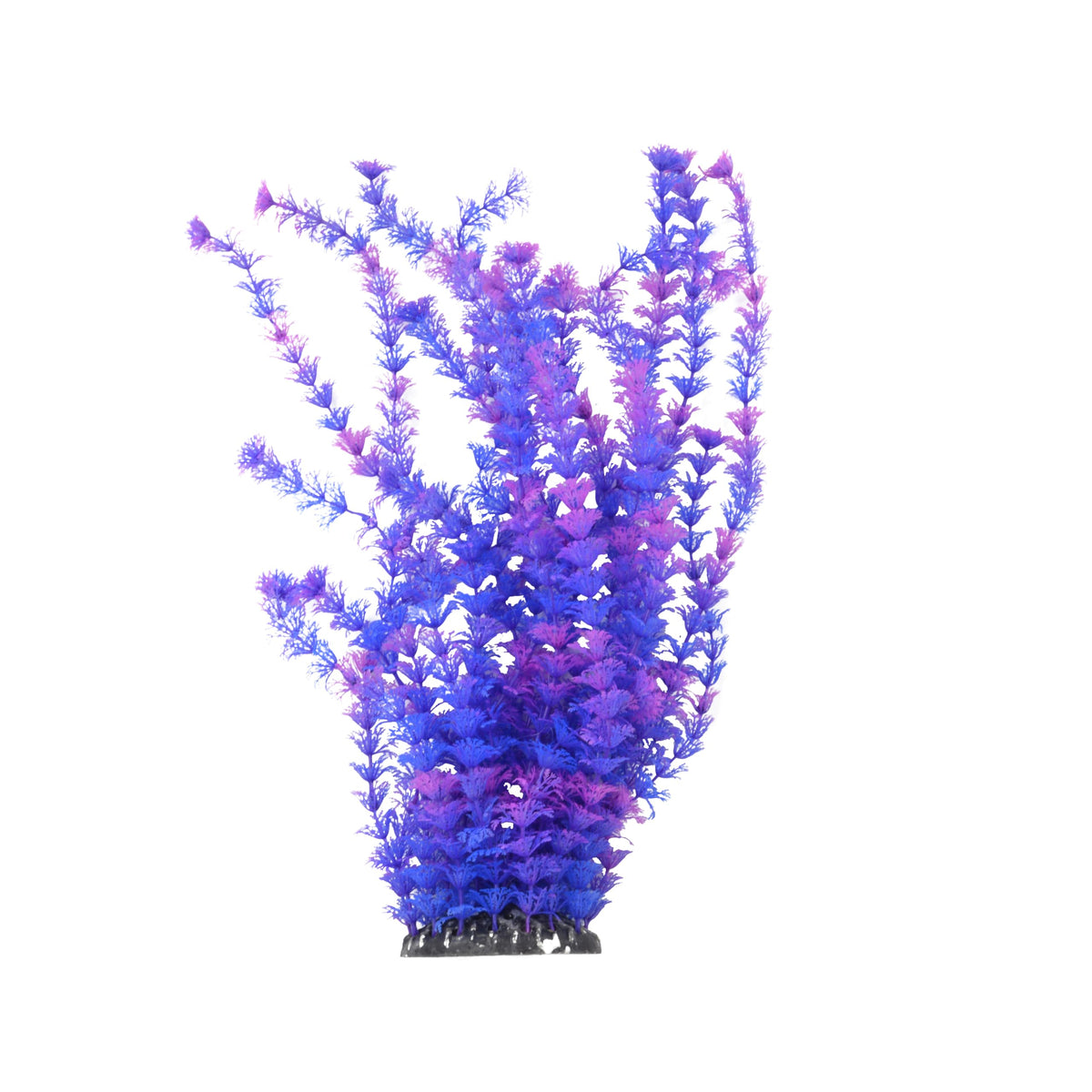 CNZ Aquarium Plastic Plant Decoration w Ceramic Base Large 18-inch, Purple Blue