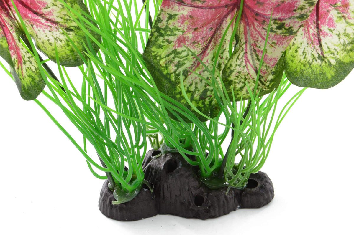 CNZ Aquarium Decor Fish Tank Decoration Ornament Artificial Plastic Plant Green,12-inch Green/Red - view 3