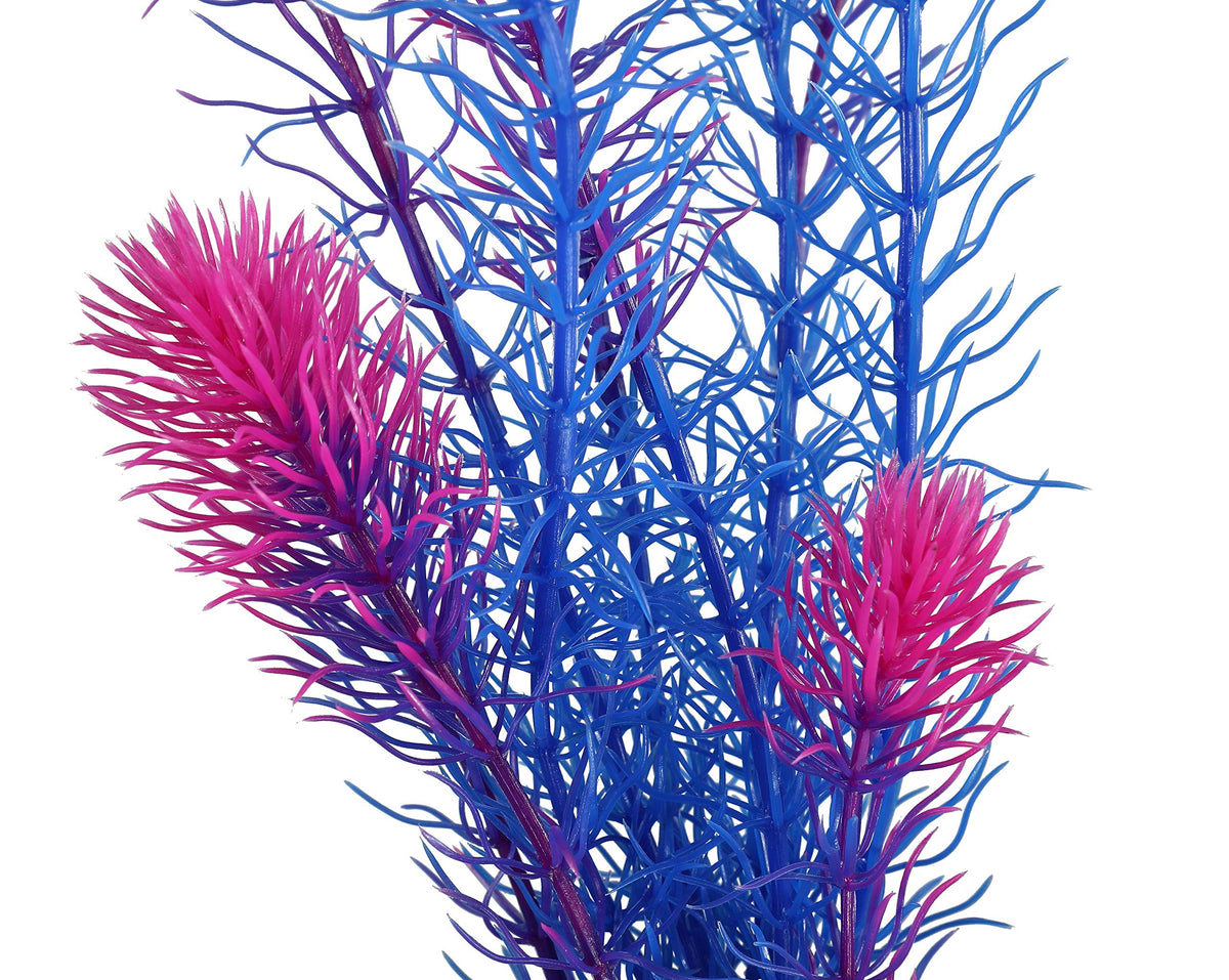 CNZ Aquarium Decor Artificial Plastic Plant 14-inch Green & Purple - view 6