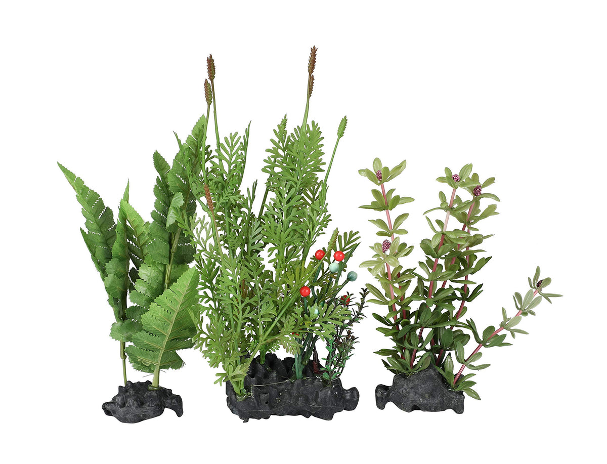 CNZ 3-Pack Artificial Aquarium Plants, 7-inch